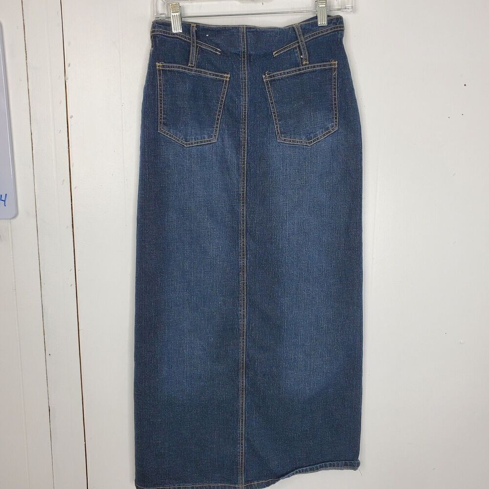 Rave R4R Maxi Jean Skirt Womens 5 Y2K Low Rise 90s Western Vintage Retro Boho - Picture 9 of 10